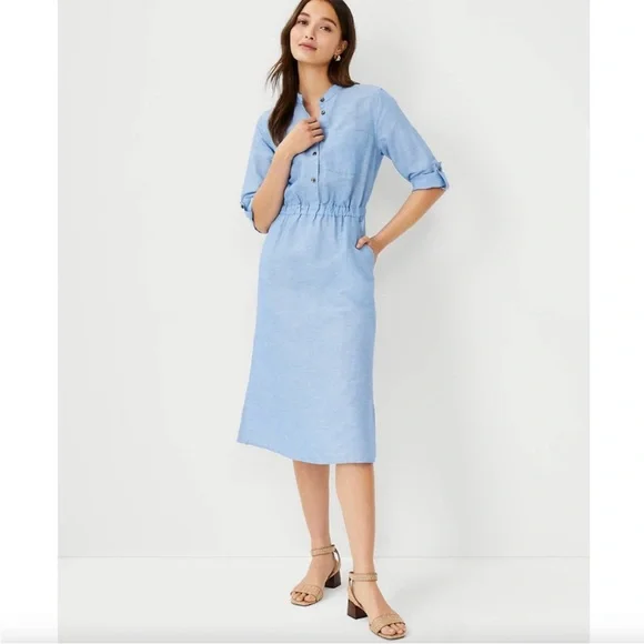 ann taylor cotton dresses Ann Taylor Haven Well Within Organic Cotton Poplin Strappy Maxi Dress Size XS Straw Women's